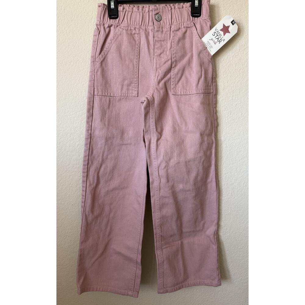 Vanilla Star Mauve High Rise Wide Leg Elastic Waist Girls Jeans Pants Size 10